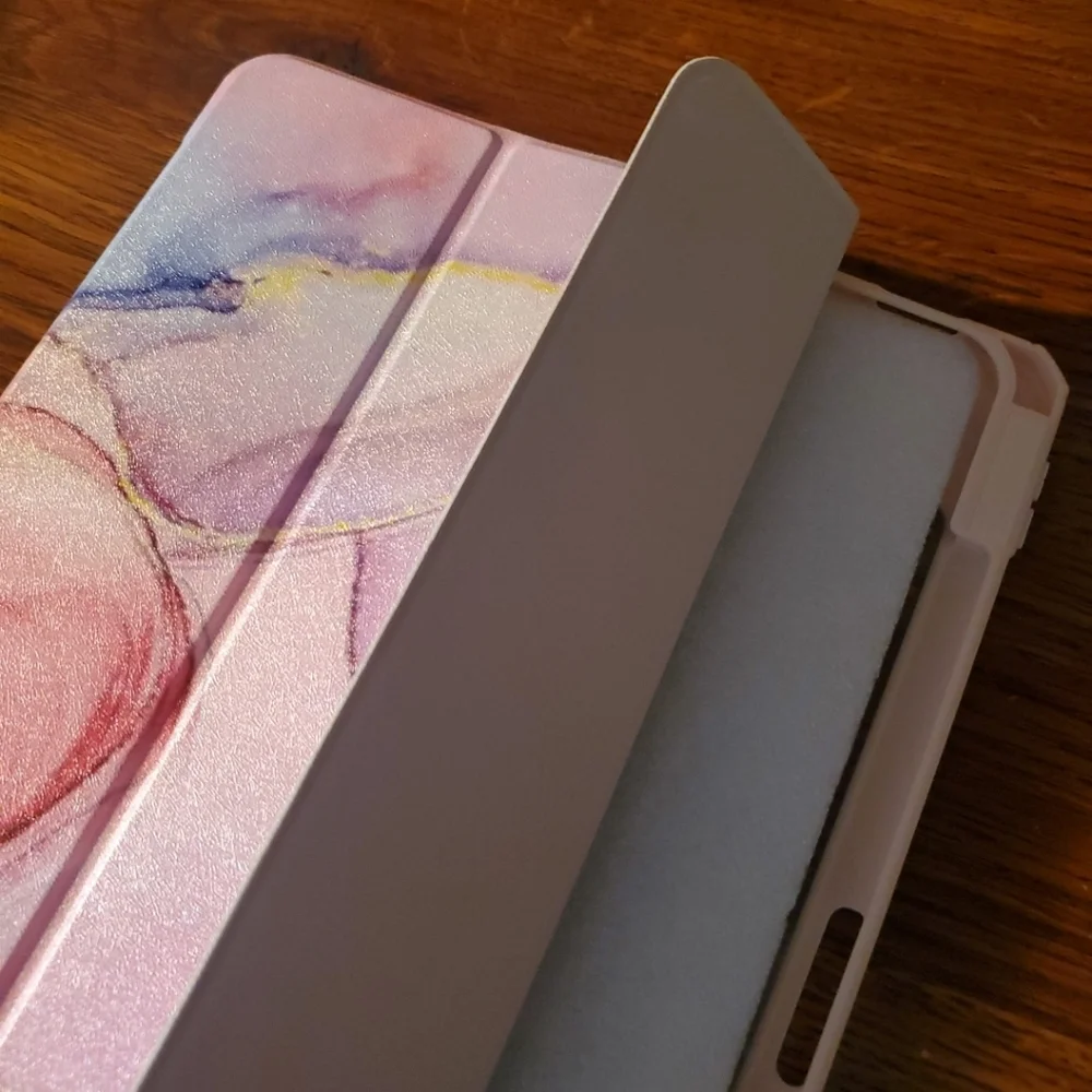 Stylish Pink Marble Tablet Case - Protective Folio Cover Ipad Air 4th & 5th Gen